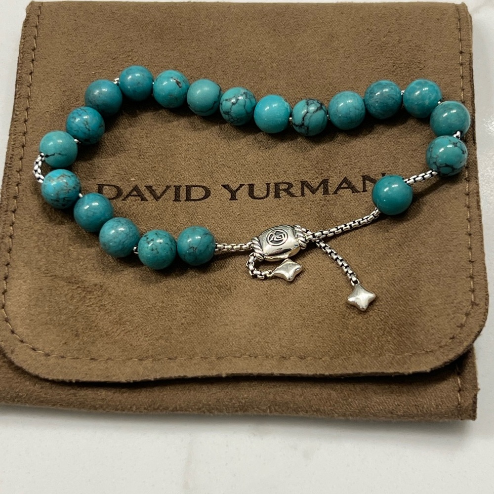 David Yurman 8mm Spiritual Beads Turquoise Bracelet - Picture 5 of 7